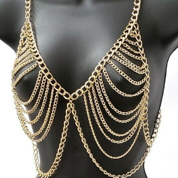 METAL BRA BODY CHAIN - Picture 1 of 4
